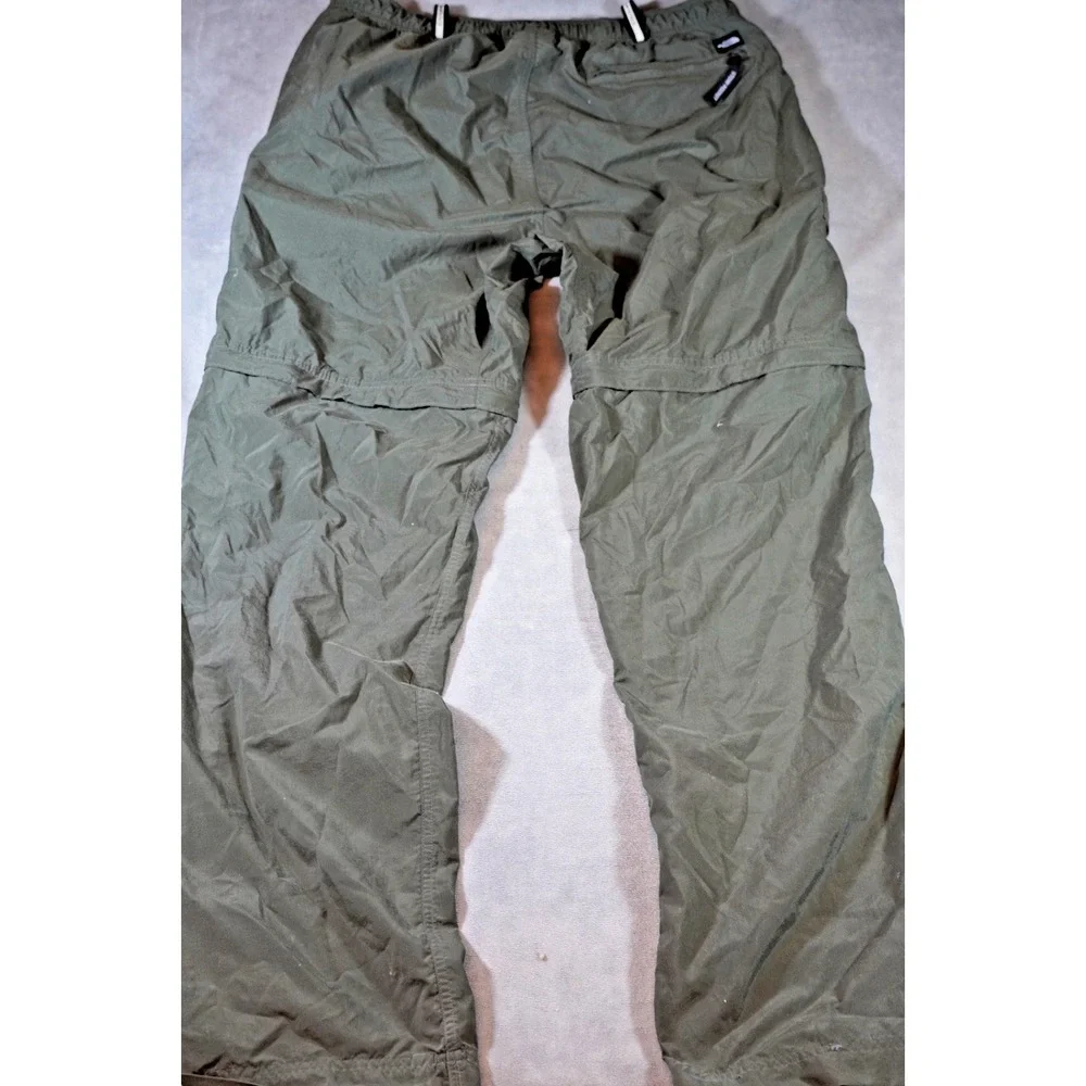 The North Face Men's Large Convertible Hiking Cargo Pants Olive Green Zip Off